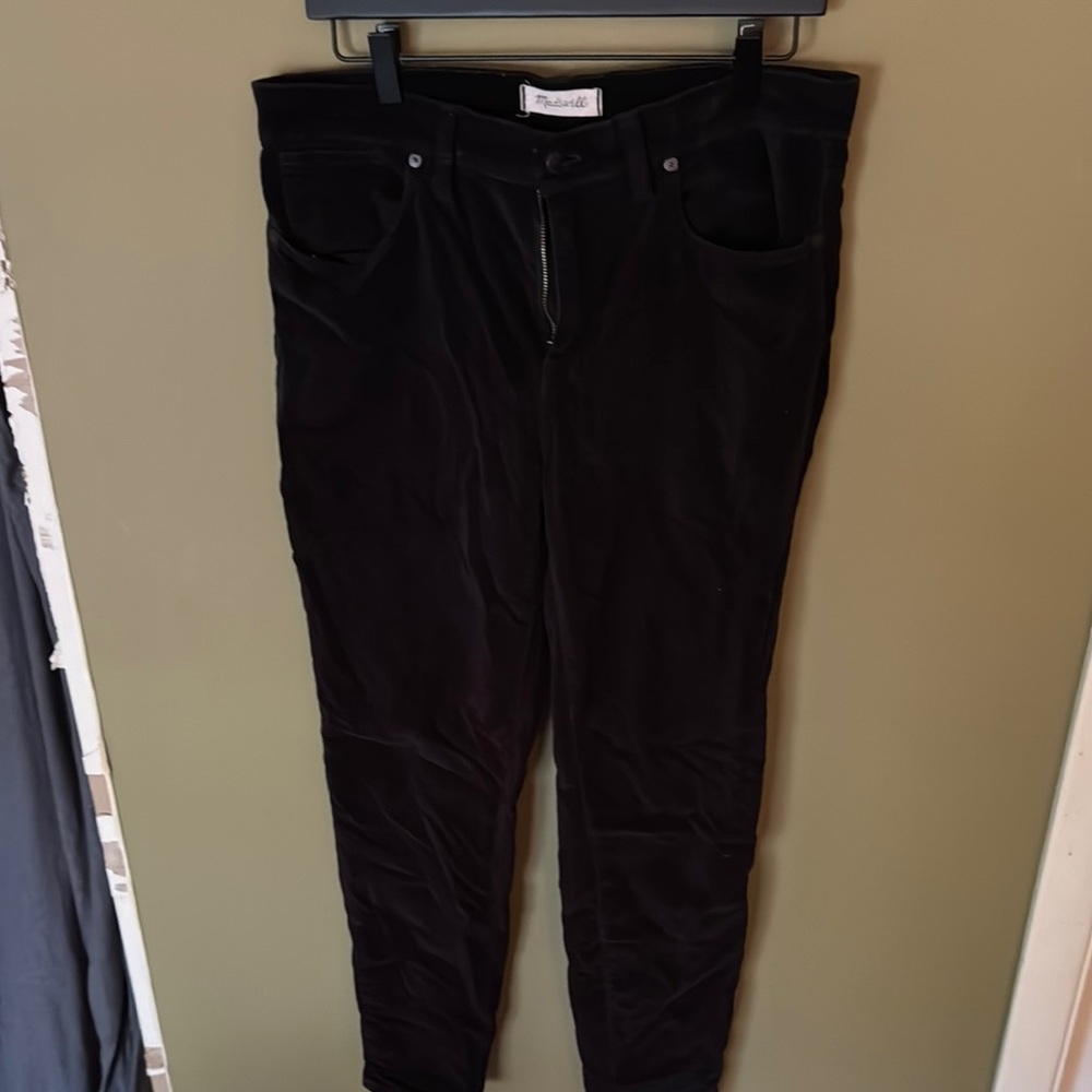 Madewell Black velvet Skinny Pants